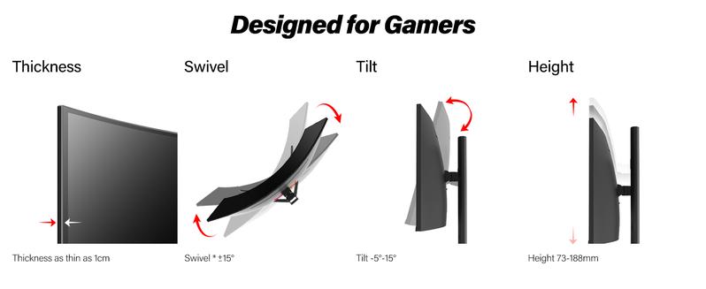34 Inch Ultrawide Curved Gaming Monitor, 1500R PC Screen 165hz UWQHD 3440x1440, Curved Computer Screen with FreeSync,Multi-Directional Adjustable Base