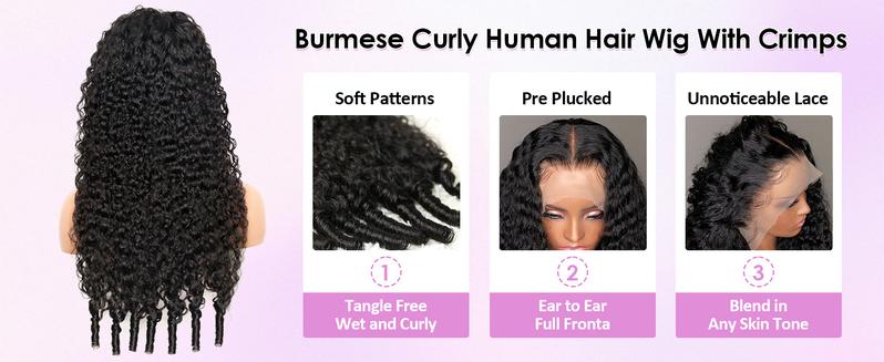 VIPbeauty Burmese Curly Wig 13x4/13x6 SKINLIKE Real HD Full Lace Frontal Wigs Human Hair 200% Density 16A Raw Burmese Curly Human Hair Invisible 0.1mm Ultra-thin Frayed Ends Wet and Wavy Transparent Lace Frontal Wigs with Spiral End Natural Color VIPbeauty Burmese Curly Wig 13x4/13x6 SKINLIKE Real HD Full Lace Frontal Wigs Human Hair 200% Density 16A Raw Burmese Curly Human Hair Invisible 0.1mm Ultra-thin Frayed Ends Wet and Wavy Transparent Lace Frontal Wigs with Spiral End Natural Color