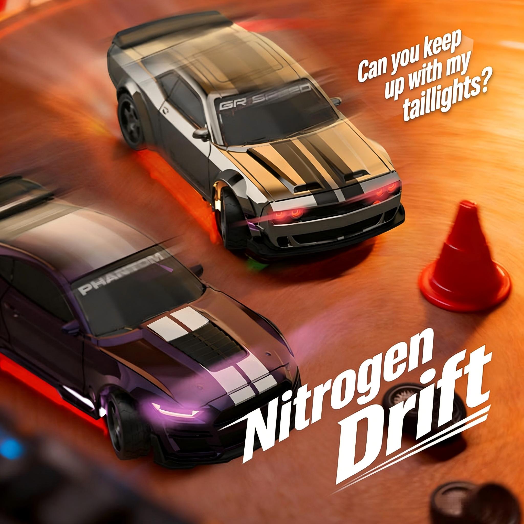 1:43 American Muscle RC Drift Car, Abs Alloy Precision Structure, 7 Color Lights, Type-C Charging, 30-Minute Battery Life, Ages 8+
