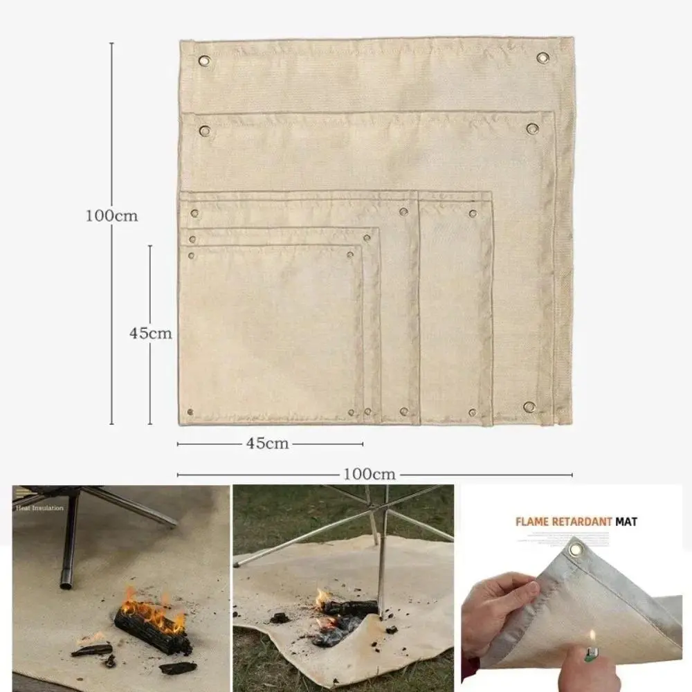 High Temperature Fire Blanket Fiberglass Mat for Outdoor Camping Picnic Barbecue Flame Retardant Insulation Fireproof Cloth
