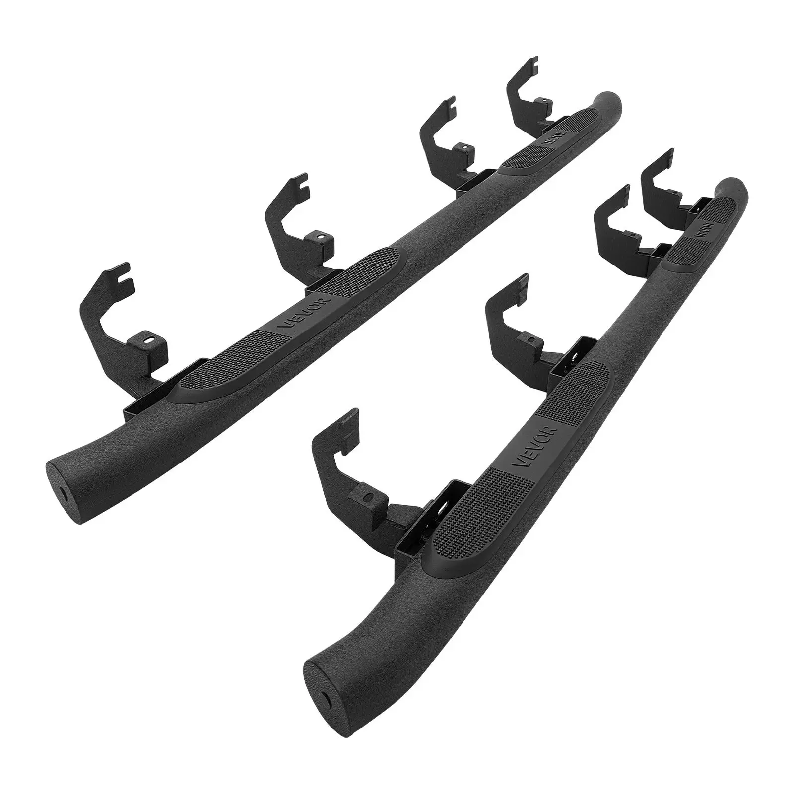 VEVOR 3-in Running Boards, Carbon Steel Nerf Bars for 2019-2025 Chevy GMC 1500/2500HD/3500HD Crew Cab, Black, 550 lbs Load Capacity, Non-Slip Rustproof Surface