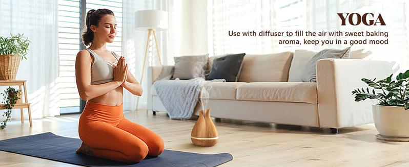 Bakery Essential Oils Set - Fragrance Oil for Diffusers for Home, Candle Making - Pumpkin Pie, Coffee Cake, Gingerbread, Cherry Cheesecake Aromatherapy Scented Oils (6x10ML) Bath Chocolate