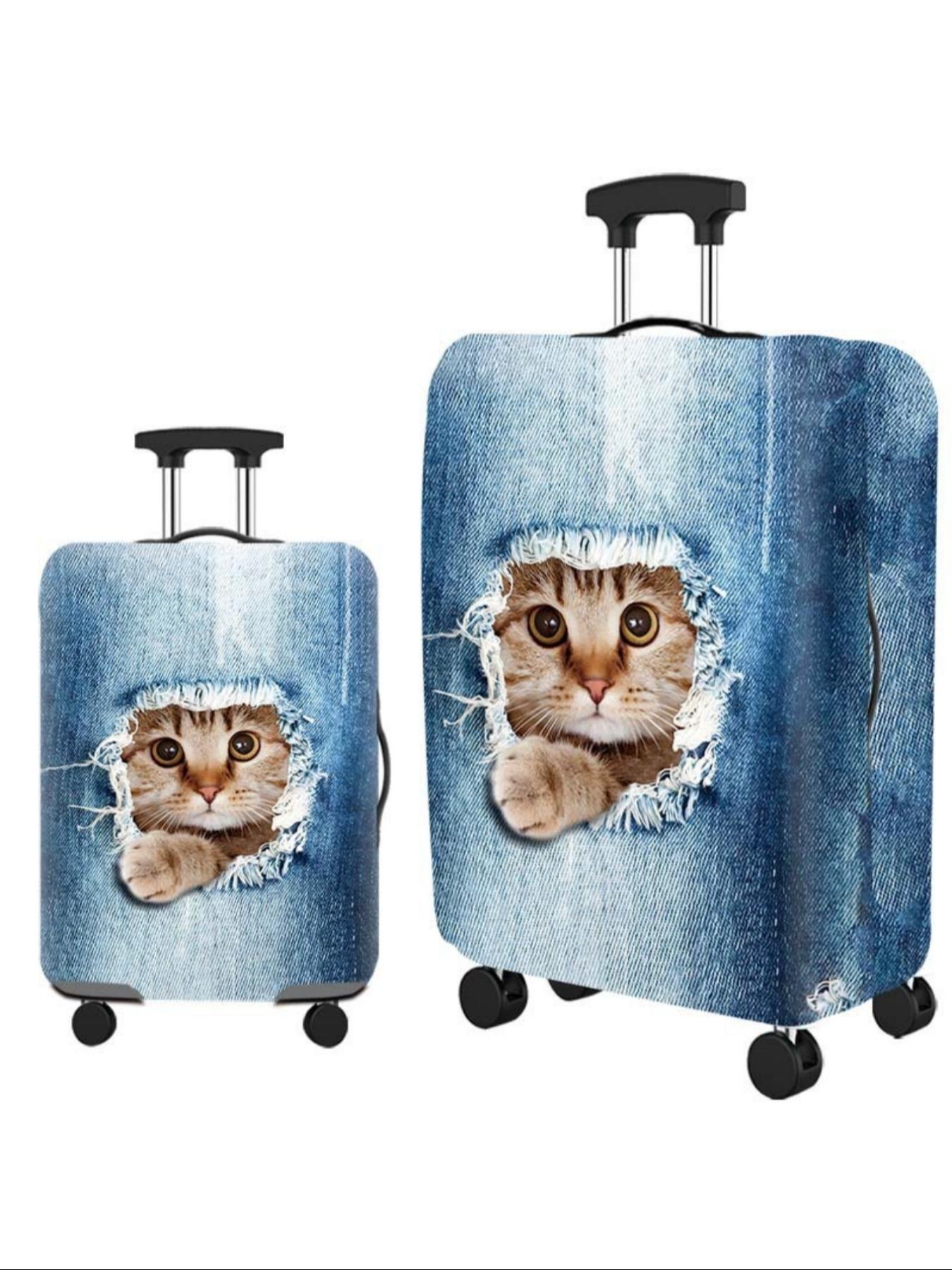 Luggage Cover, Travel Case Cover, Suitable for 18-32 inch Luggage, Outdoor Travel, Business Style, Stylish Pattern, Unisex Travel Accessory, Polyester Luggage Elastic Dust Cover, Ideal for Back-to-School Students, Outdoor and Holiday Travel, Luggage Prote