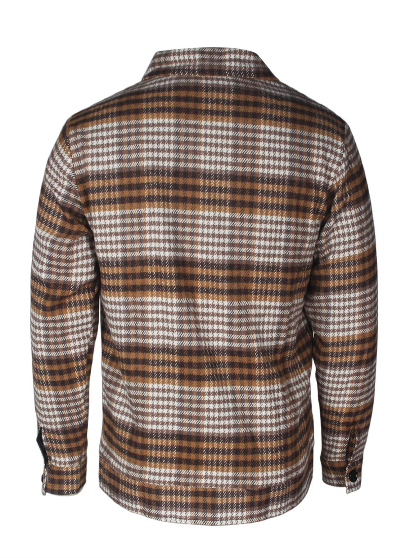 Men's Vintage Fall Winter Jacket, Windproof Fleece Collar Pocket Casual Coat, Suitable for Daily Wear, Comfortable Woven Fabric