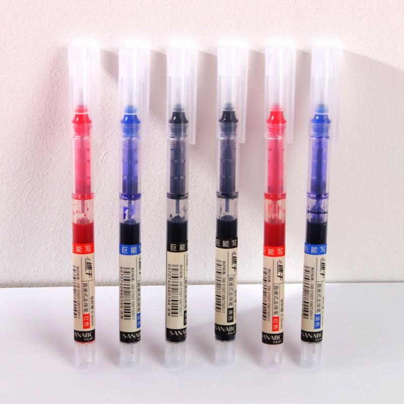 6-Pack Liquid Ink Pens, 0.5mm Needle Tip, Quick-Dry Ink, Large Capacity, Smooth Writing, Ideal for Students and Office Use