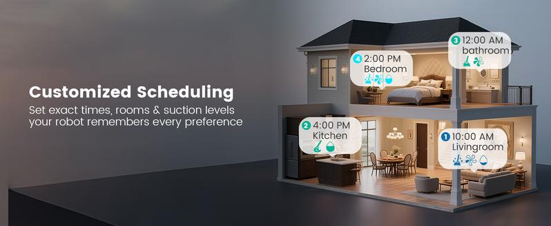 AIRROBO L60+ Self-Empty Robot Vacuum and Mop Cleaner with Ultrasonic Carpet Detection,6000Pa Suction,Laser Obstacle Avoidance,240min Long Runtime