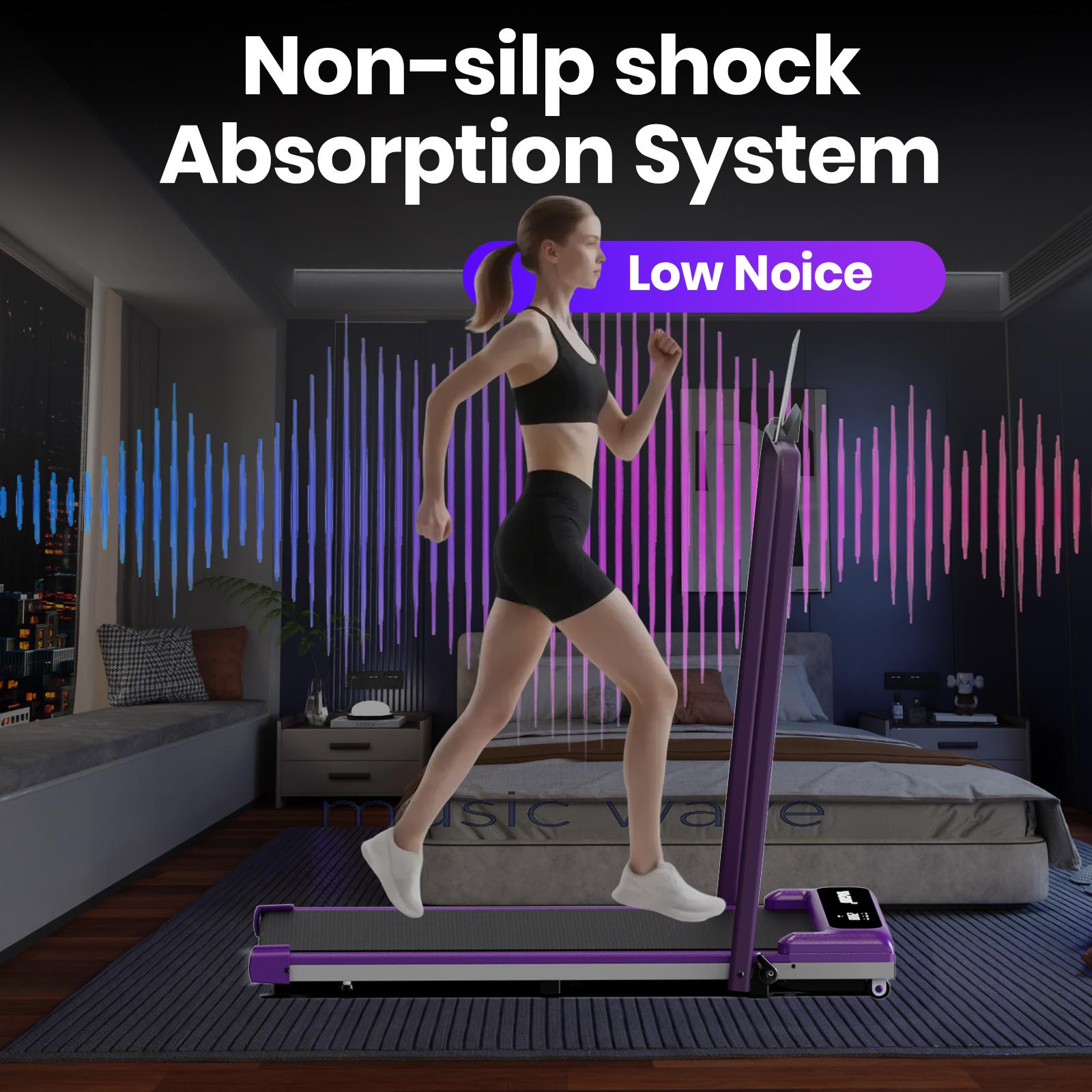 YAGUD Handrail Walking Treadmill – Quiet Home Running Machine with Dual Shock Absorption, 265lbs Weight Capacity Wide Belt & Compact Design for Easy Mobility SpringStatements