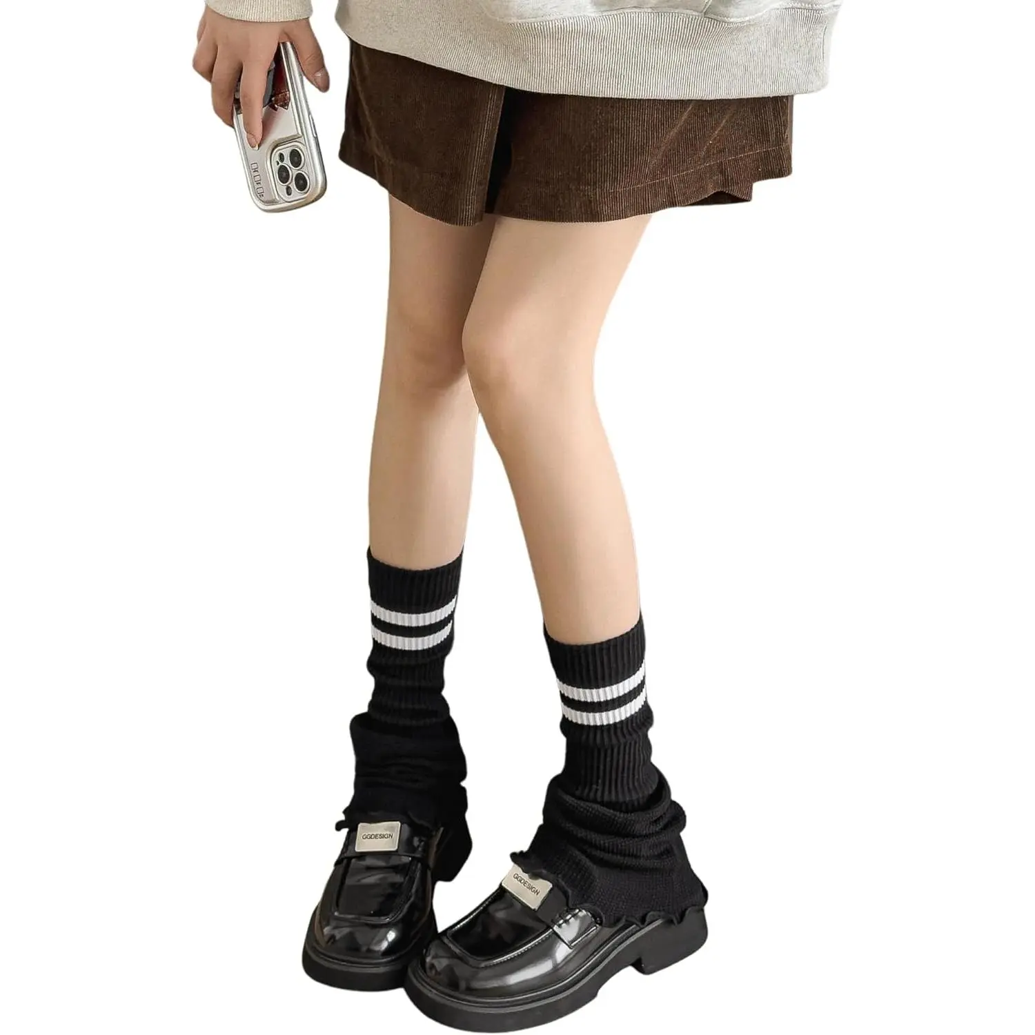 Leg Warmers for Girls Women Cute Flared Ribbed Knit Leg Warmers Y2k kawaii Striped Long Leg Warmer Socks