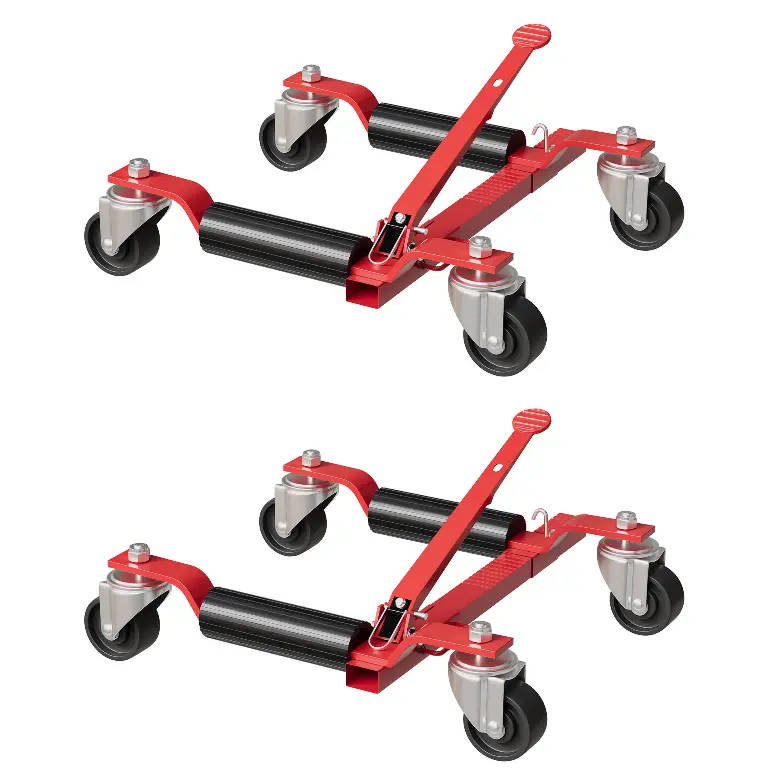 1500 lbs Heavy Duty Mechanical Car Wheel Dolly Jack Aluminum Vehicle Positioning Skate with 12" Wheels, Ratcheting Foot Pedal Ideal for Auto Repair & Tire Moving