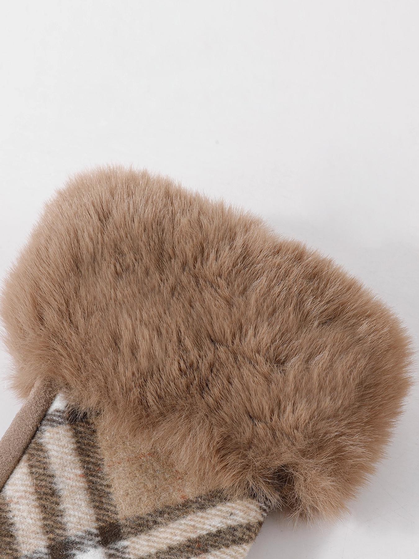 Women's Thickened Winter Gloves, Windproof & Warm Cycling Mitts, British Style Fall & Winter Handwear, 1pcs