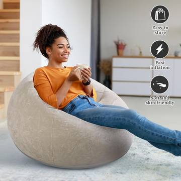Large Inflatable Lazy Sofa Chair PVC Material Beanbag Couch Living Room Outdoor Camping Sofa, Comfortable and Portable Seat