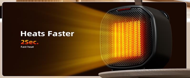 R.W.FLAME Space Heater, Portable Heater Electric Ceramic Fan Small Heaters Handle Indoor Use,Tip-Over/Overheat Protection,60℉ to 87℉ for Home/office
