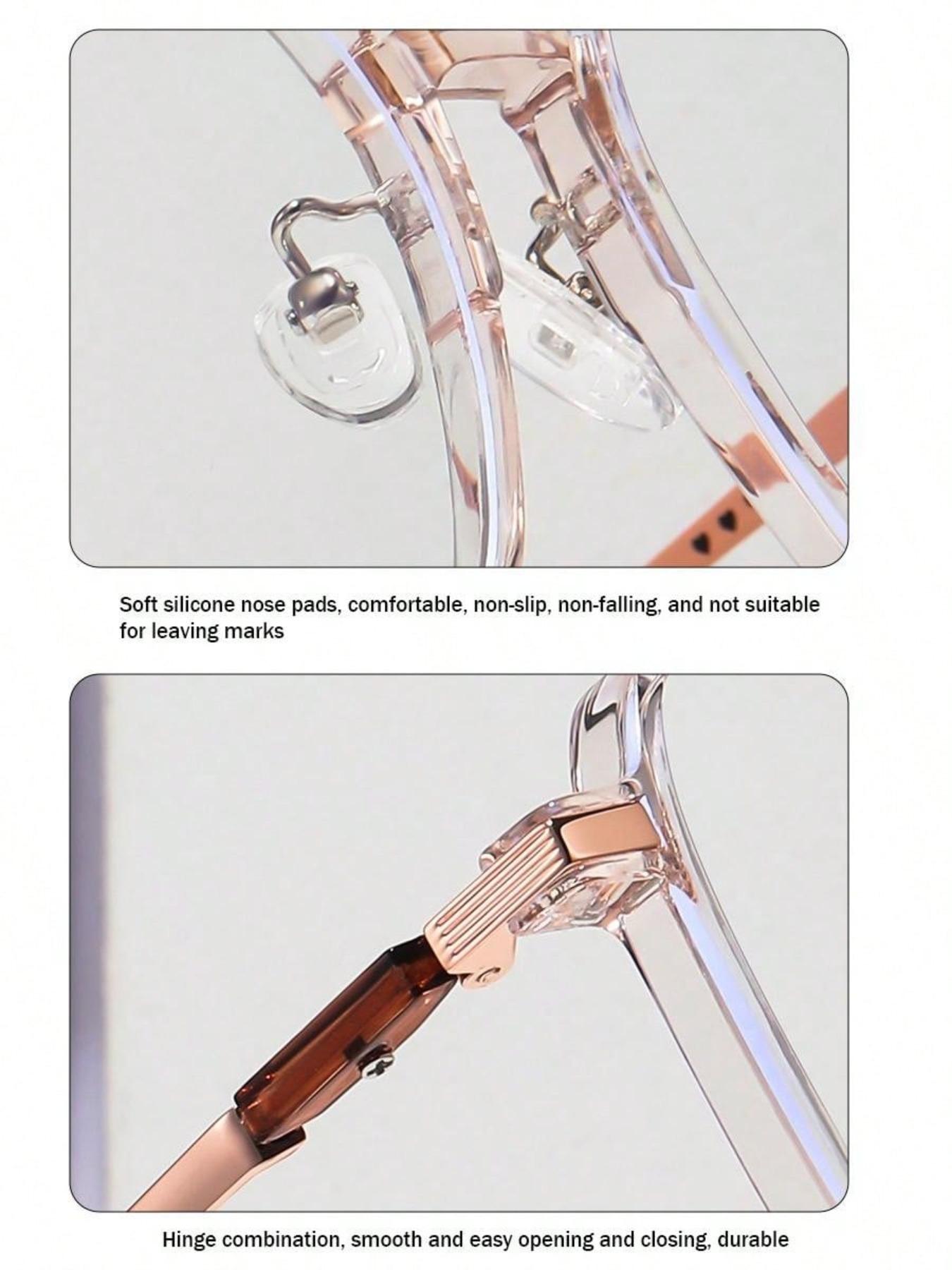 Women's Fashion Square Frame Eyeglasses, Classic Minimalist Eyeglasses for Everyday Use, Fashion Accessories for Outdoor Activities, Trendy Casual Eyeglasses