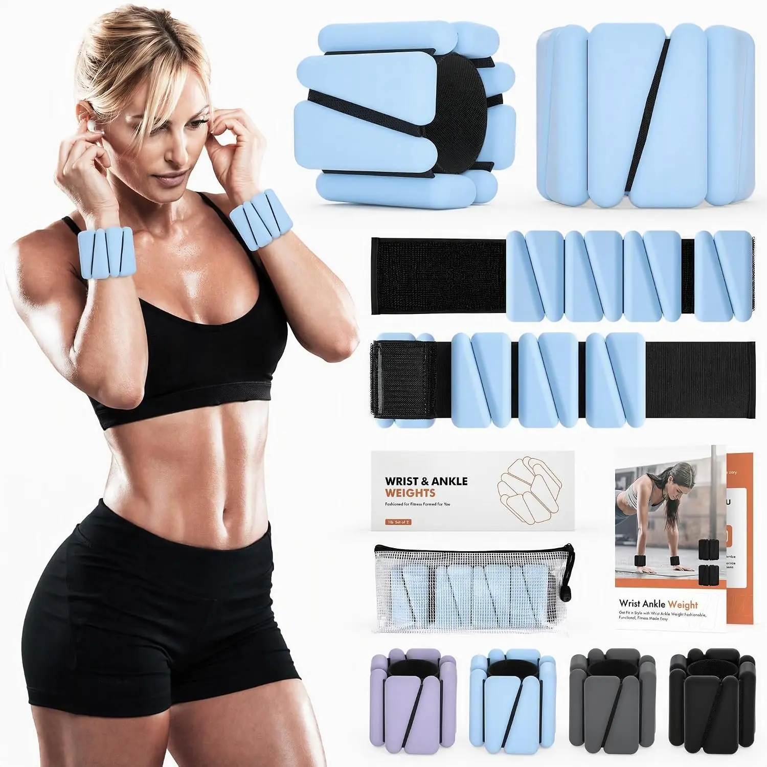 Wrist Weights, Ankle Weights for Women Men, Adjustable Wrist Weighted Bracelet for  Gym Workout, Running, Yoga, Exercise, Strength