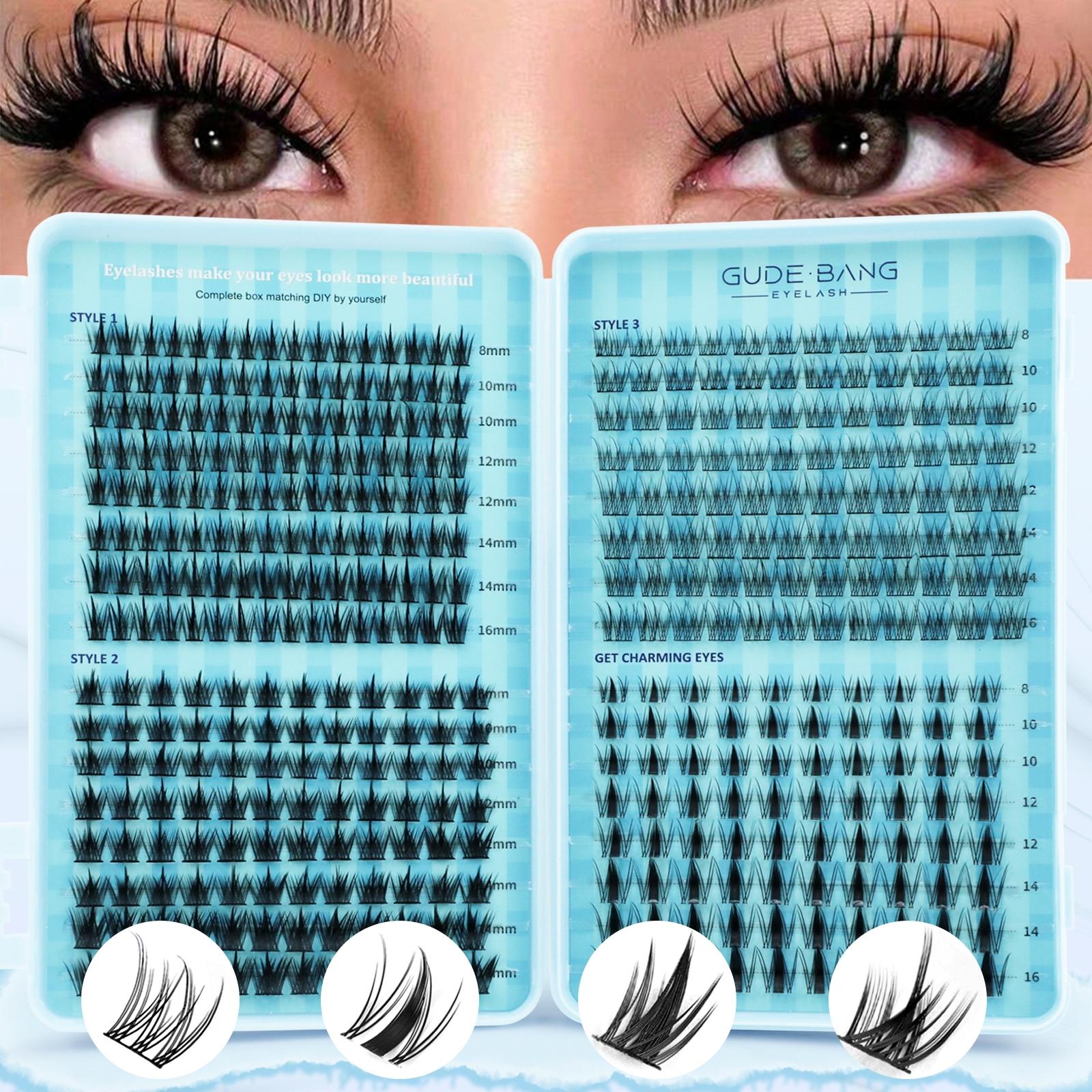 400pcs Fairy False Lashes Kit, Includes Glue, Tweezers, Remover & Natural Fluffy Clusters, Perfect for Beginners, Daily Wear, Ideal Holiday Gift, Eyelash Set