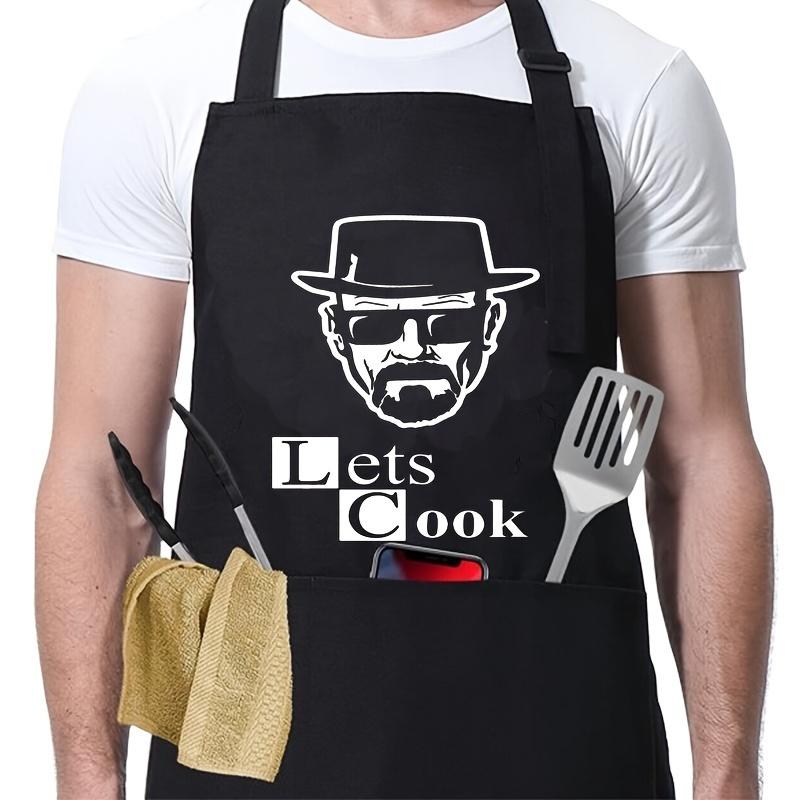 Polyester Kitchen Apron With Adjustable Neck Strap & 3 Pockets, 1 Count Unisex BBQ Apron, Birthday Present,Gift for Husband,Son & BF,Father's Day Gift,Gift for Daughter&Wife&GF,Mother's Day Gift,With Slogan"MY MEAT IS 100% GOING IN YOUR MOUTH"