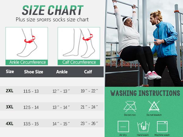 Tinylemon 3 Pack Plus Size Sports Socks for Women & Men, Extra Wide Calf Sports Stockings for Running, Athletic