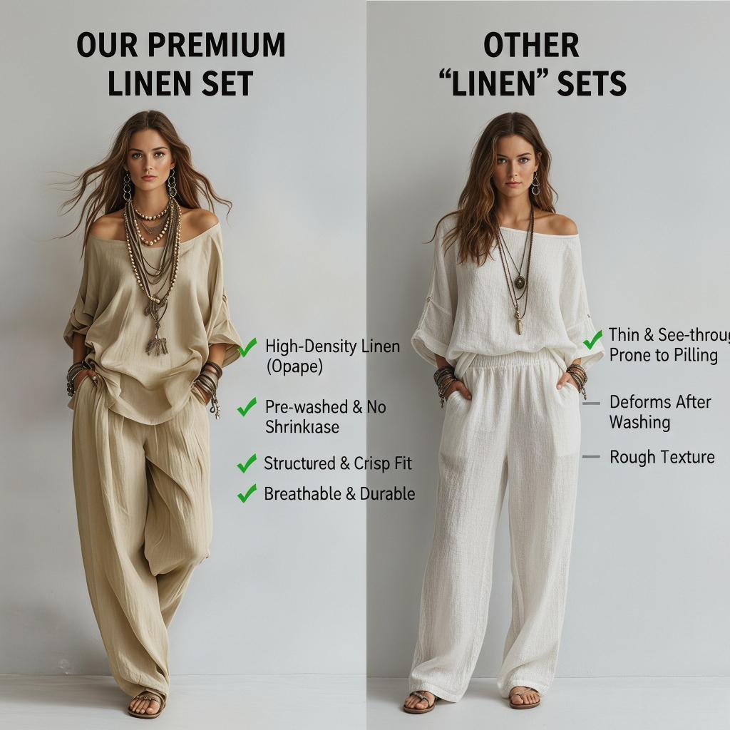 Women's 2-Piece  Set, Summer New Casual Elegant Commuting Outfit with Loose 7-Quarter-Sleeved Top and Wide-Leg Pants