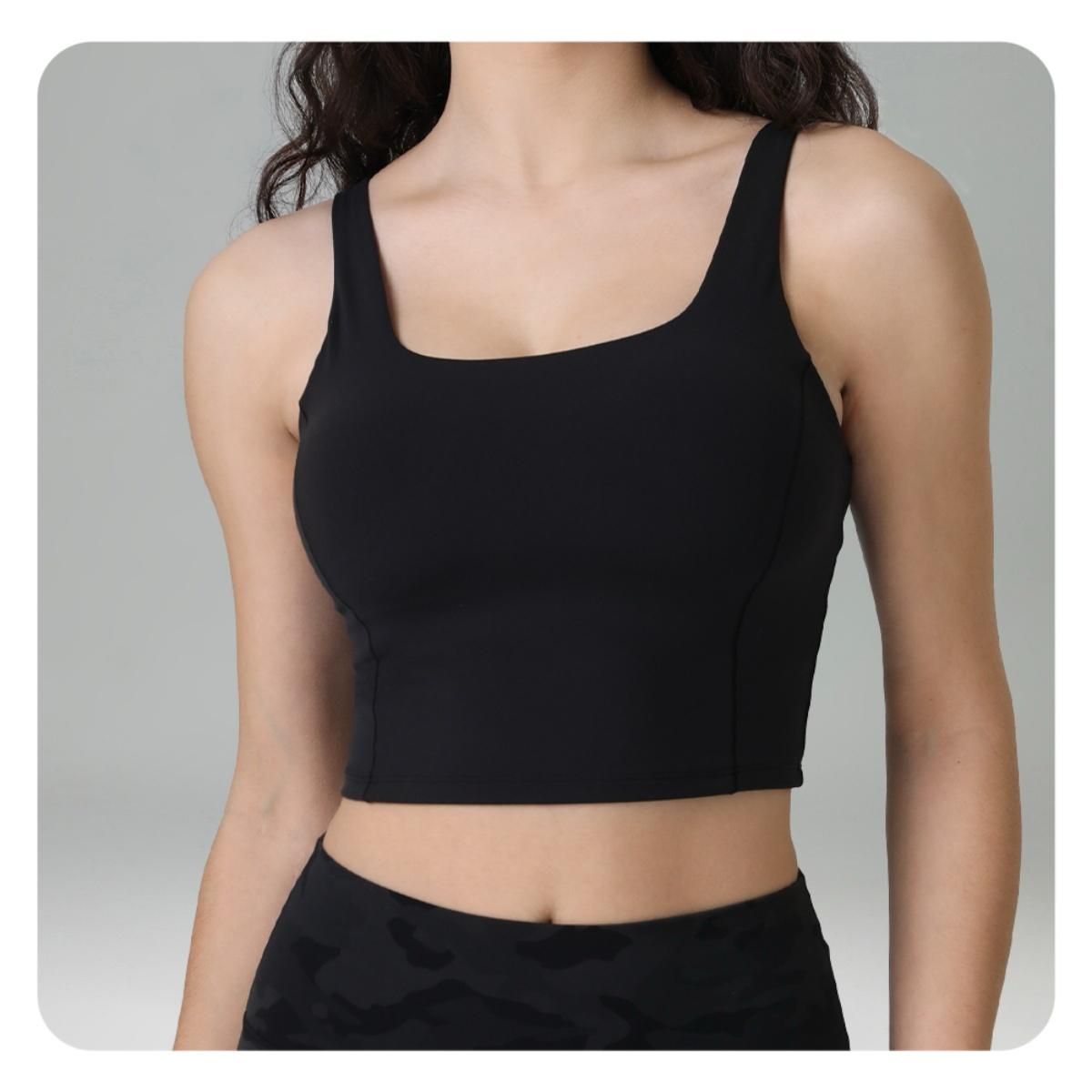 Colorfulkoala Womens Dreamlux Criss-Cross Back Sports Bra Tank Tops with Built in Bra Adjustable