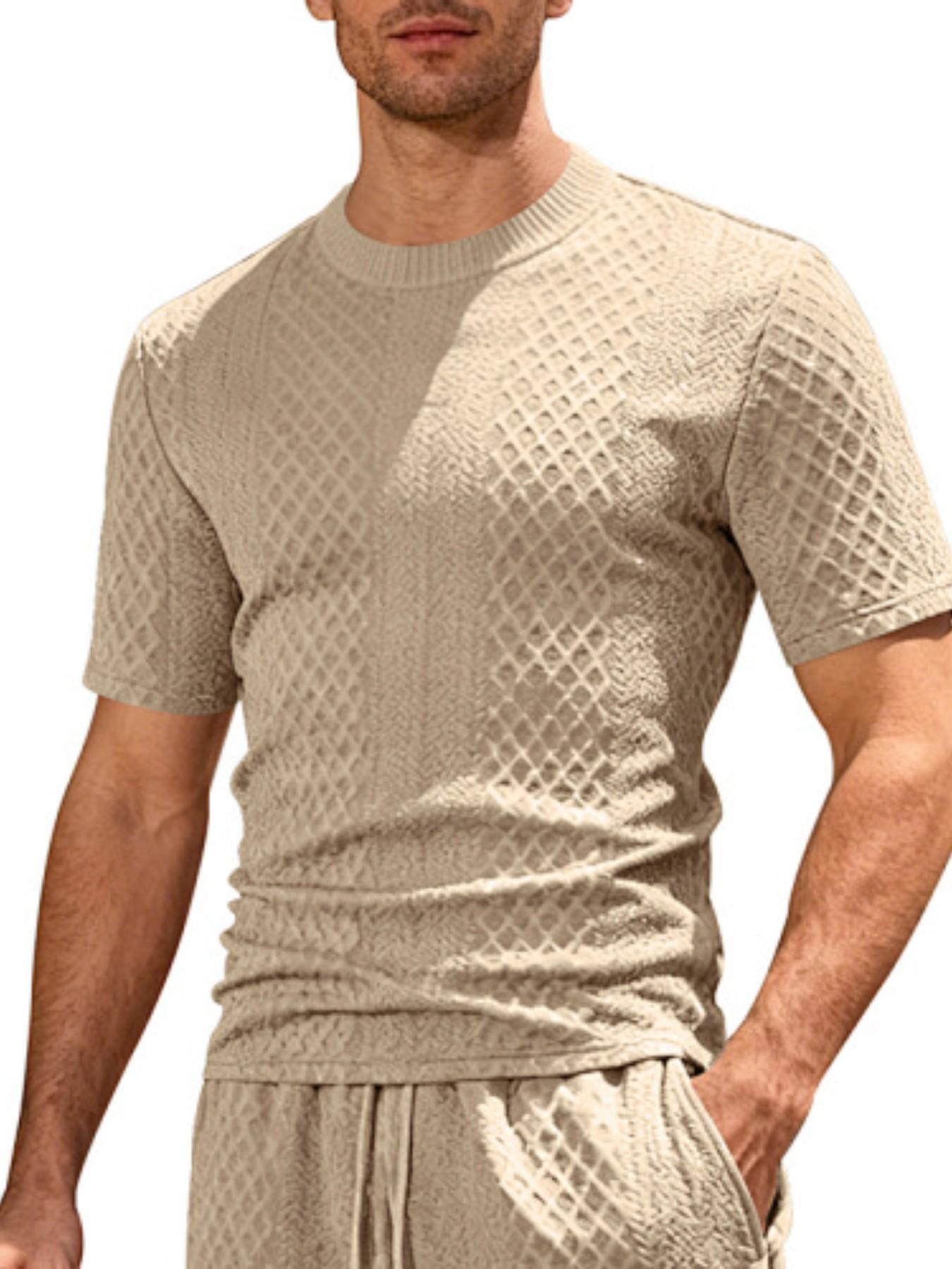 2026 Men's Heavy duty Jacquard Knitted Top Polo Shirt, Fashionable and Casual Spring/Summer Polo Top, Suitable for Daily Casual Wearing