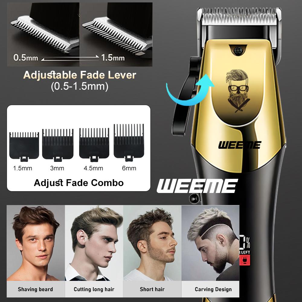 Weeme 3pcs Men's Electric Hair Clipper Set, Hair Cutting Kit, Home Use Grooming Kit, Car Mounted Trimmer, Gift for Family & Friends, Barber Hair Clippers
