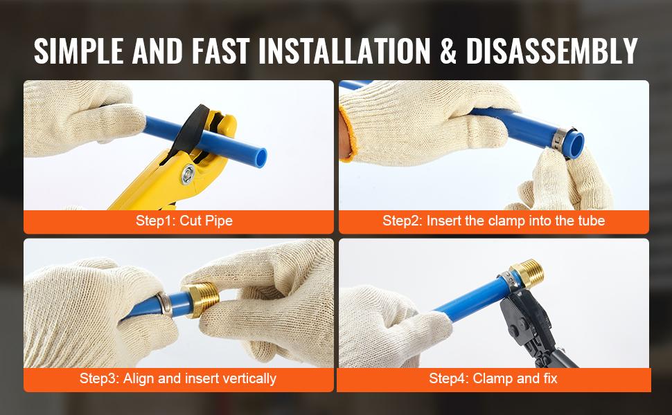 VEVOR Pipe Fittings, 1/2 25PCS Brass Pipe Fittings, Clamp-style 1/2 NPT External Thread Pipe Connector Brass Air Fittings, Plumbing Fittings NPT Adapter for Heating/Shower Systems, Water Pipes