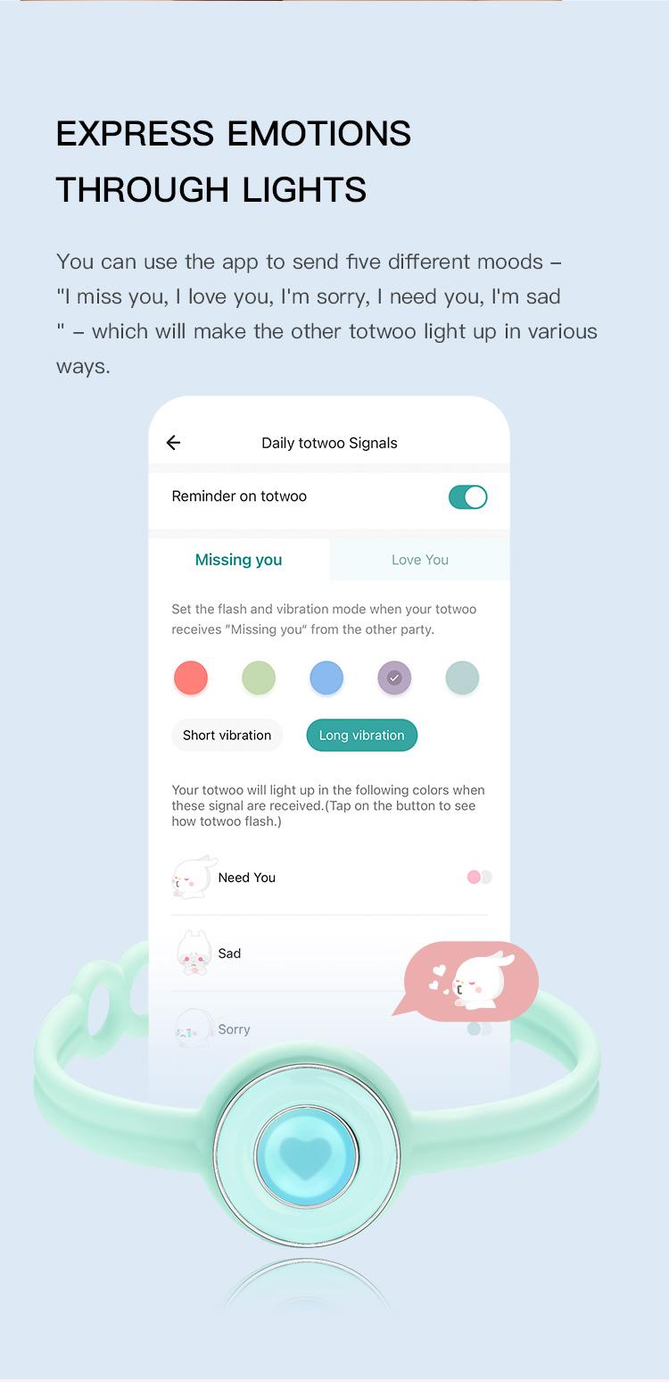 totwoo Candy Original Long Distance Touch Bracelets Functional Love Connect Gift For Boyfriend or Girlfriend or your Familay