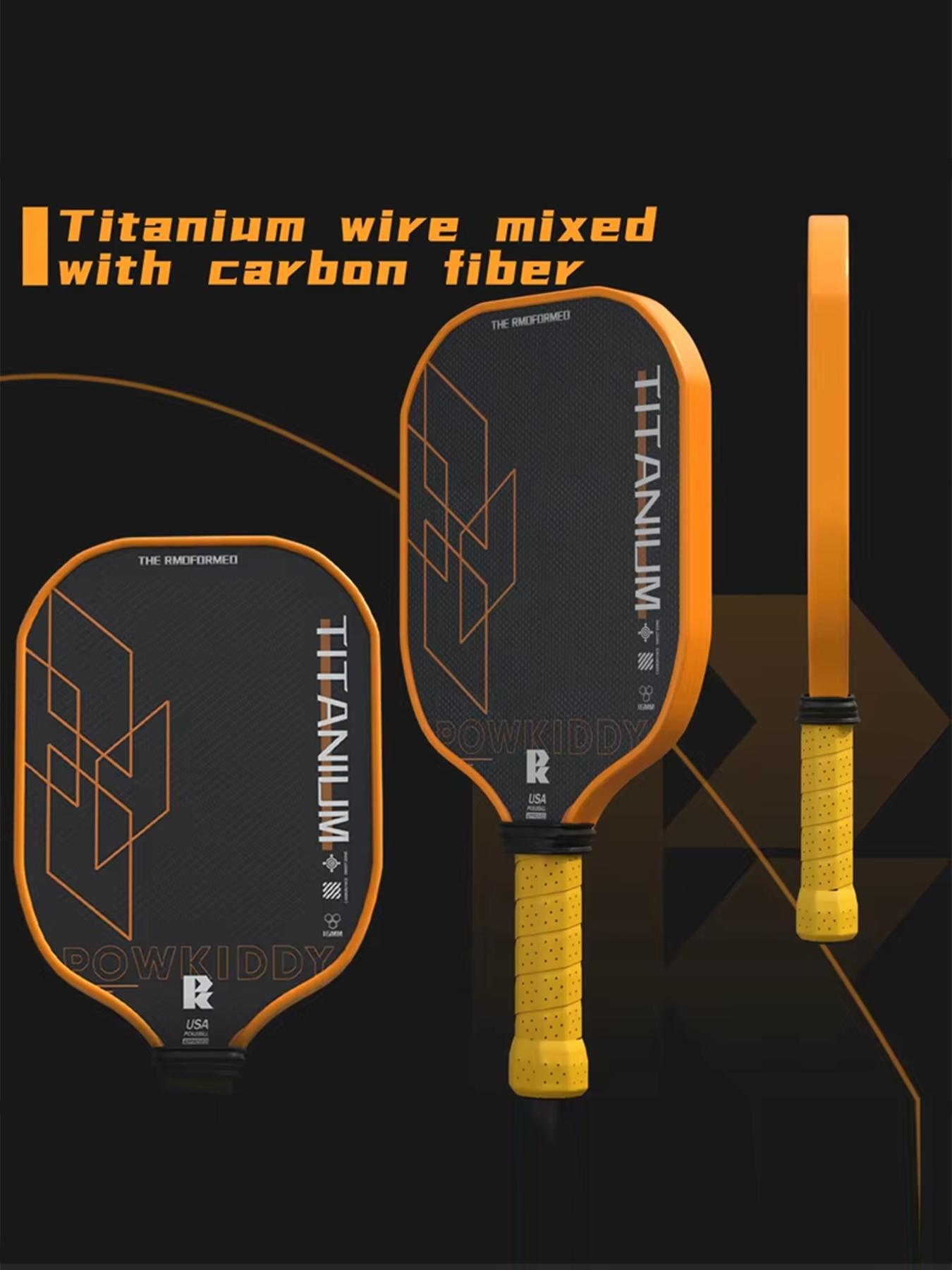 Professional Pickleball Racket with Titanium Thread Weave, High Friction & Spin Design, Durable PP Honeycomb Core, Ideal for Competitors