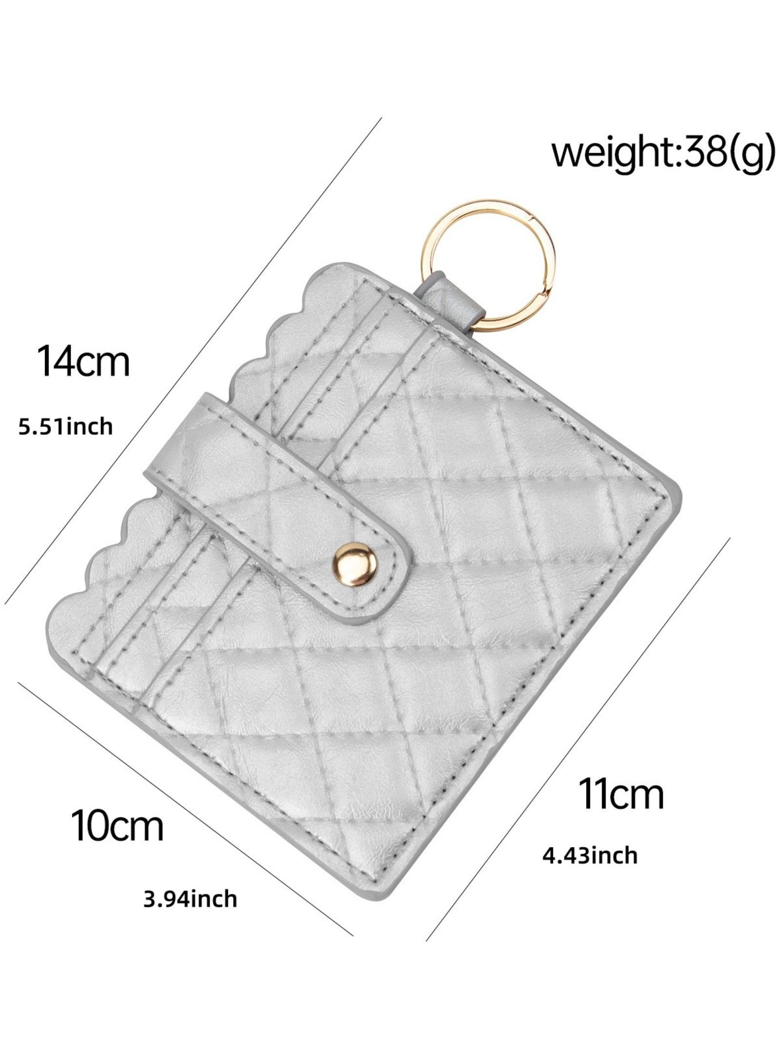 New PU Leather Keychain Wallet, Multi-Card Holder, Bank Card Clip, Student Bus ID Card Case, Coin Credit Card Key Chain