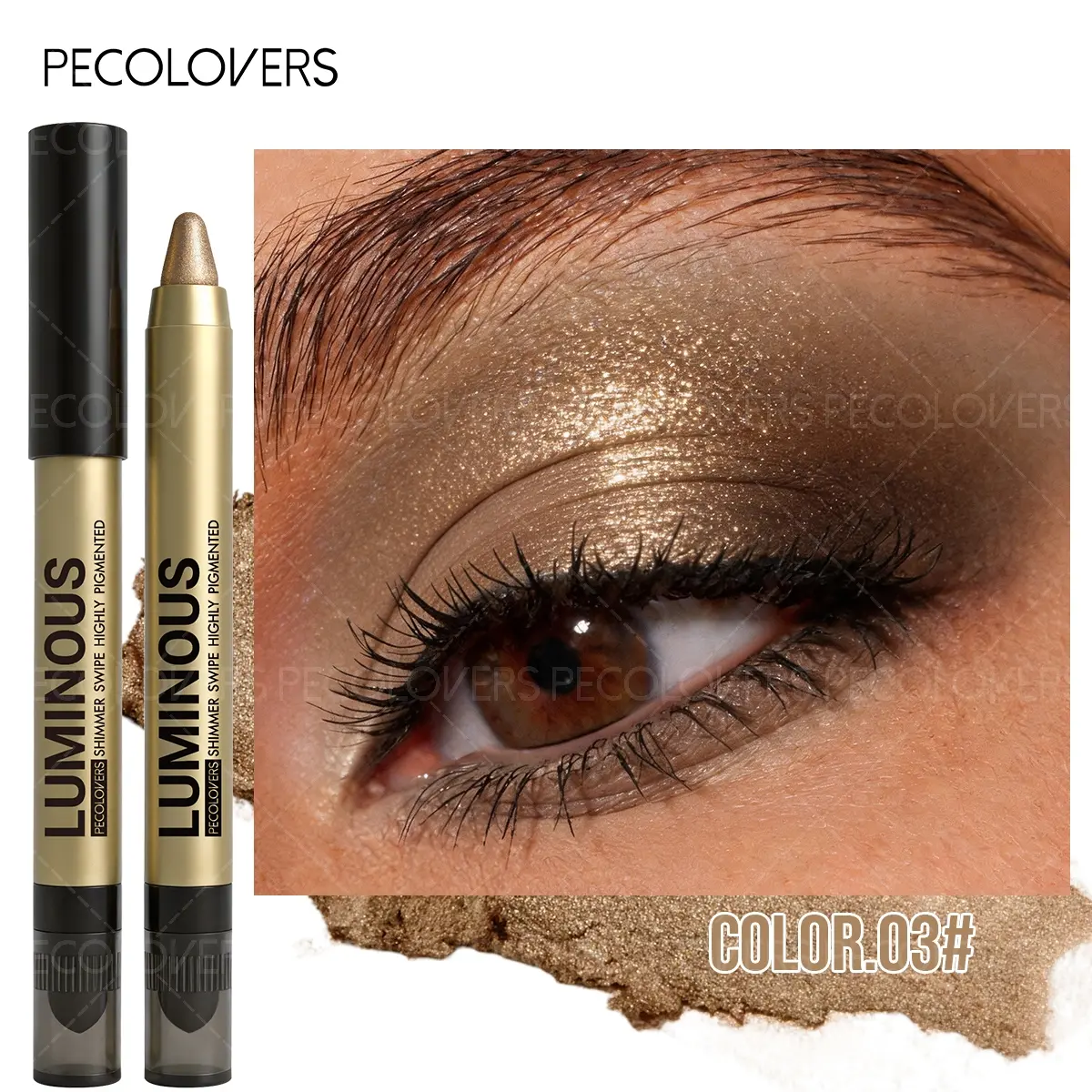 Double-ended Eyeshadow Pen, Eye Highlighter, Brightening Eyes, Long-lasting, Waterproof and Sweatproof, Eye Cosmetics, Eyeshadow Pencil, Eyeshadow Sticks