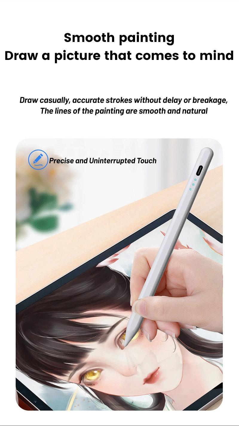 Universal second-generation stylus, compatible with iOS, Android and devices including Apple iPads produced after 2018, as well as Xiaomi and Huawei devices.