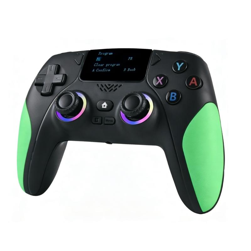 Wireless Game Controller, Rechargeable Gaming Joystick with RGB Lighting, Mappable Buttons, Compatible with PC/switch/iOS/android/steam Deck