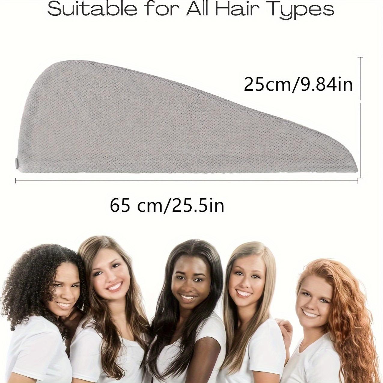 3 PCS Microfiber Hair Towel, Hair Wraps for Women Wet Hair, Fast Drying Hair Turban, Anti Frizz Head Towels Wrap for Curly Hair