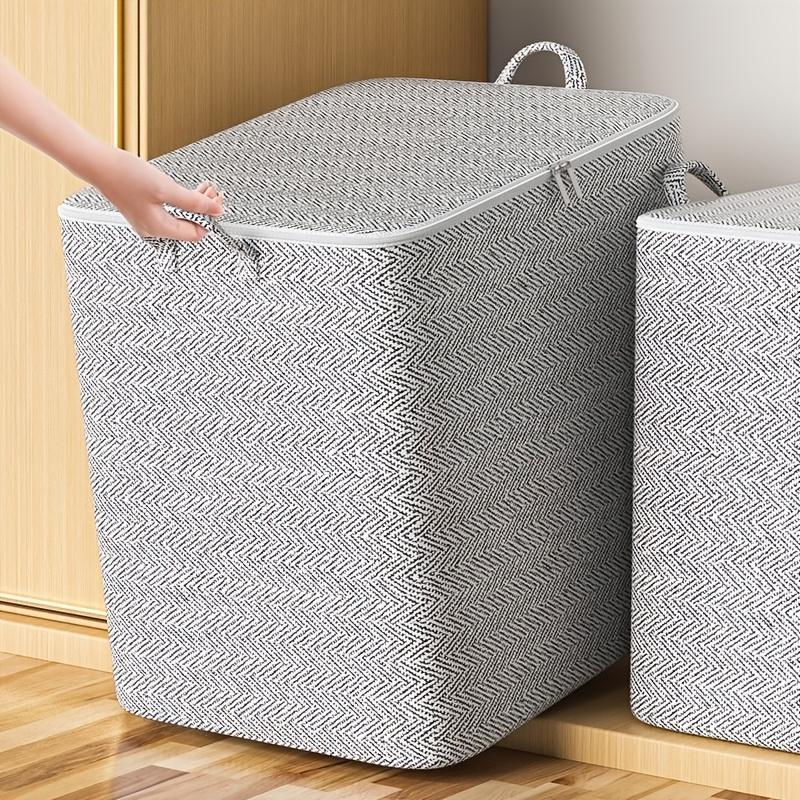 Large Storage Box with Lid, Multi-Functional Home Storage for Clothes, Blankets, Bedding, Perfect for Moving, Closet, Bedroom, Dormitory, Multifunctional Storage Bin