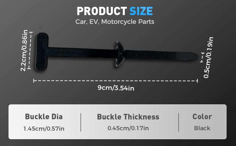 50Pcs Nylon Universal Cable Tie Buckle, Heavy Duty Self-Locking Nylon Zip Ties Holder, Multipurpose Plastic Cable Ties Tool for Car Daily Repair