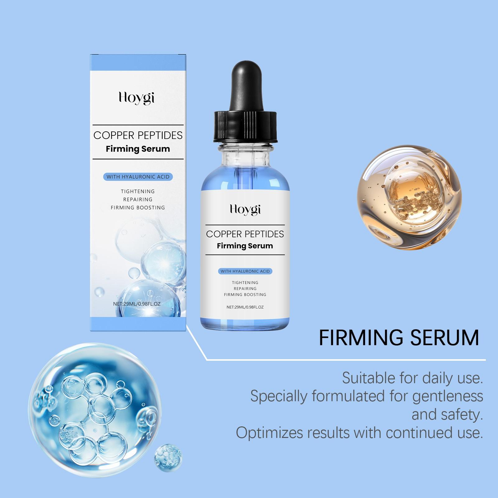 Copper peptide facial moisturizing essence, containing hyaluronic acid, 30ml moisturizing, firming, smoothing and brightening essence, makes skin smooth and young, suitable for all skin types