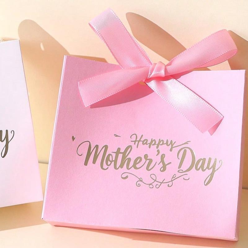 10pcs/set "Happy Mother's Day" Mini Gift Boxes - Compact And Elegant Candy Boxes - Pink And White Color Scheme With Gold Foil Printing - Comes With Ribbon Bow Tie - Ideal For Packaging Chocolates, Candies, Small Gifts And Party Favors