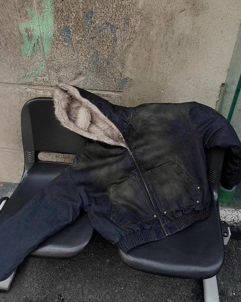 Men's Fashion Boxy Short Flight Jacket with Hood, Zipper Design, Colorblocked, Anti-Pilling Casual Winter Coat by INFLATION Men's Fashion Boxy Short Flight Jacket with Hood, Zipper Design, Colorblocked, Anti-Pilling Casual Winter Coat by INFLATION