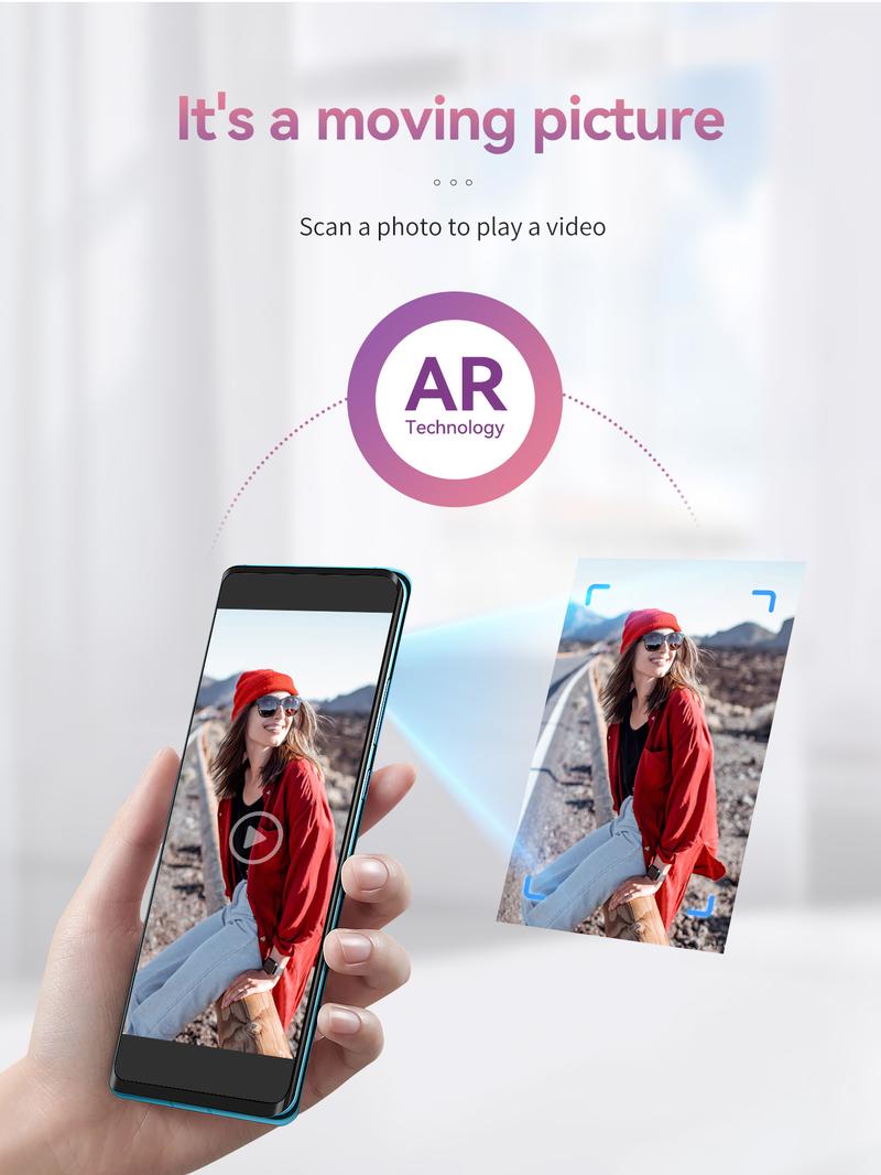 Hanin Mini Bluetooth Photo Printer MT53, portable, wireless, 2x3 inches, instant color photos, compatible with iPhone and Android, GiftedInLove