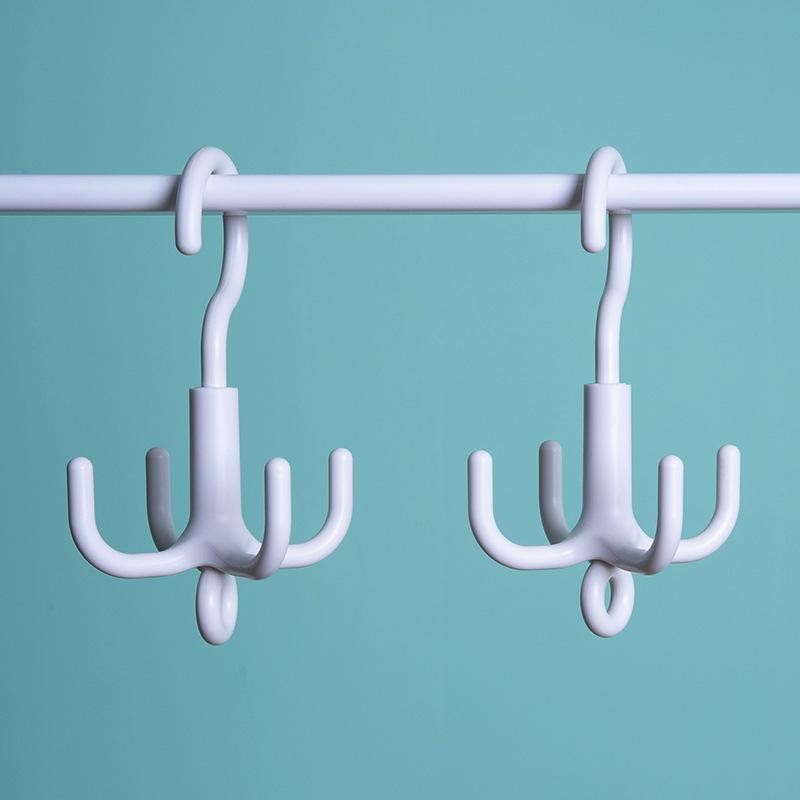 Rotating Hook Space-Saving Multi-Functional Closet Organizer, No Drilling Required, Perfect for Belts, Ties, Bras, Scarves, Storage Helper