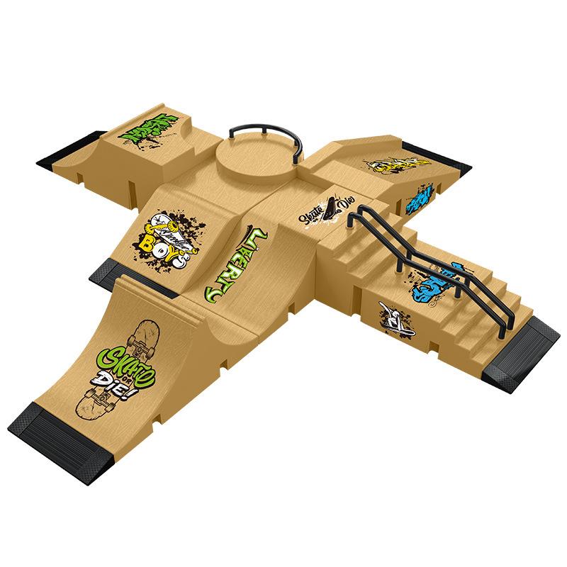 Creative Kids Finger Skateboard Set, Indoor Outdoor Play, Develops Motor Skills, Professional Training, Birthday Gift, Random Colors