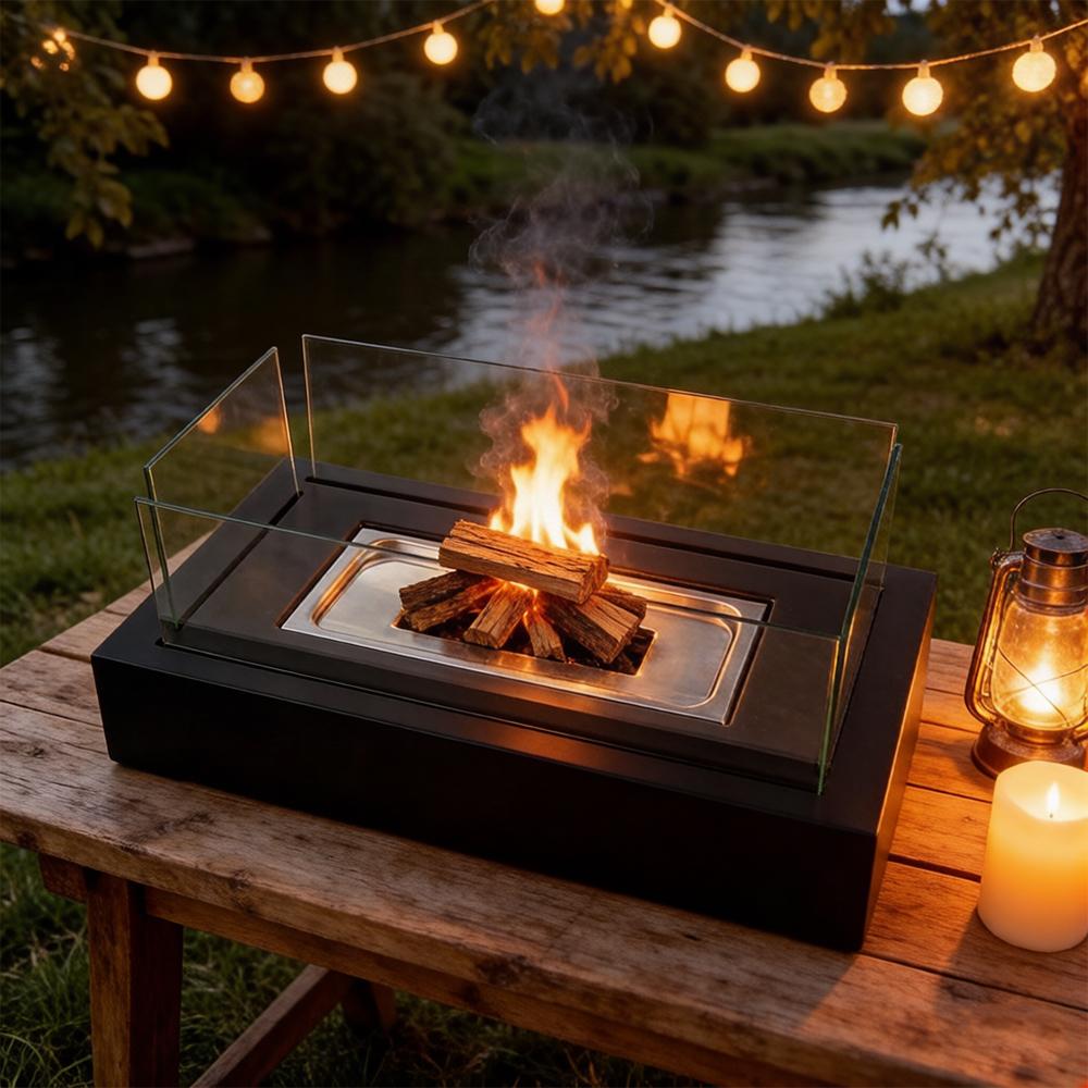 Tabletop Fire Pit with Smores Maker Kit Portable Indoor/Outdoor Mini Small Fireplace Table Top Decor Home Patio Balcony Backyard Gifts for Women Mom Her Wedding Mothers Day Housewarming Birthday Gift firepits