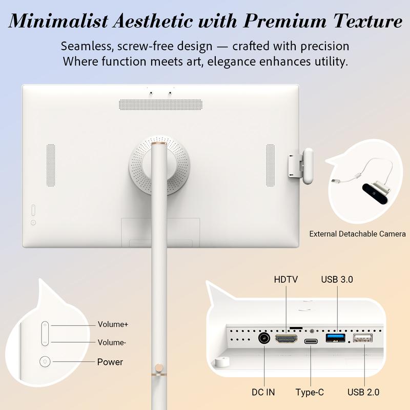 【Ultra-Large 15000mAh Battery】2025 Apolosign Gen 2 Portable TV, 24 inch 32 inch True 4K UHD Portable TV, 16(8+8)GB+256GB, Google EDLA-Certified Android 15 OS, Touch Screen, Voice Remote Control, Support Google Calendar, Full Swivel Rotation