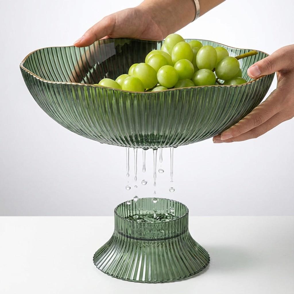 Luxurious Home Fruit Tray Pet Transparent Plastic Style Snack Plate Flower Basket Ktv Fruit Dish for Living Room Coffee Table