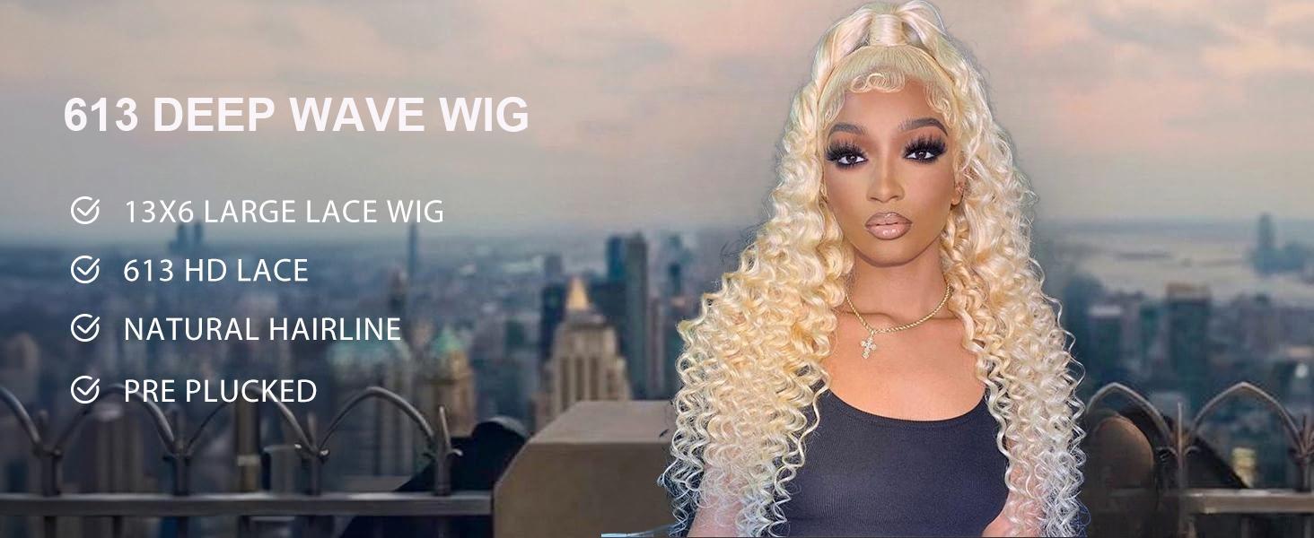 613 13X6 Lace Front Wig Human Hair Blonde Wig Human Hair Deep Wave Lace Front Wig Human Hair Pre Plucked 12A Remy Human Hair Wigs For Women 613 Deep Wave Wig 180% Density glueless wig wigs for beginners hd frontal wig 613 13X6 Lace Front Wig Human Hair Blonde Wig Human Hair Deep Wave Lace Front Wig Human Hair Pre Plucked 12A Remy Human Hair Wigs For Women 613 Deep Wave Wig 180% Density glueless wig wigs for beginners hd frontal wig