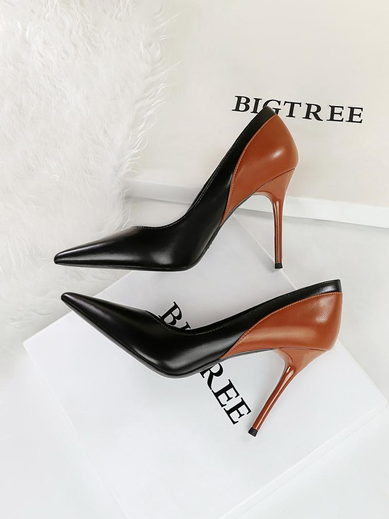Women's Fashionable Colorblock Pointed Toe Classy Stiletto Heels, Elegant High Heel Shoes for Party, Banquet, Trendy All-match & Exquisite Heels for Women & Girls