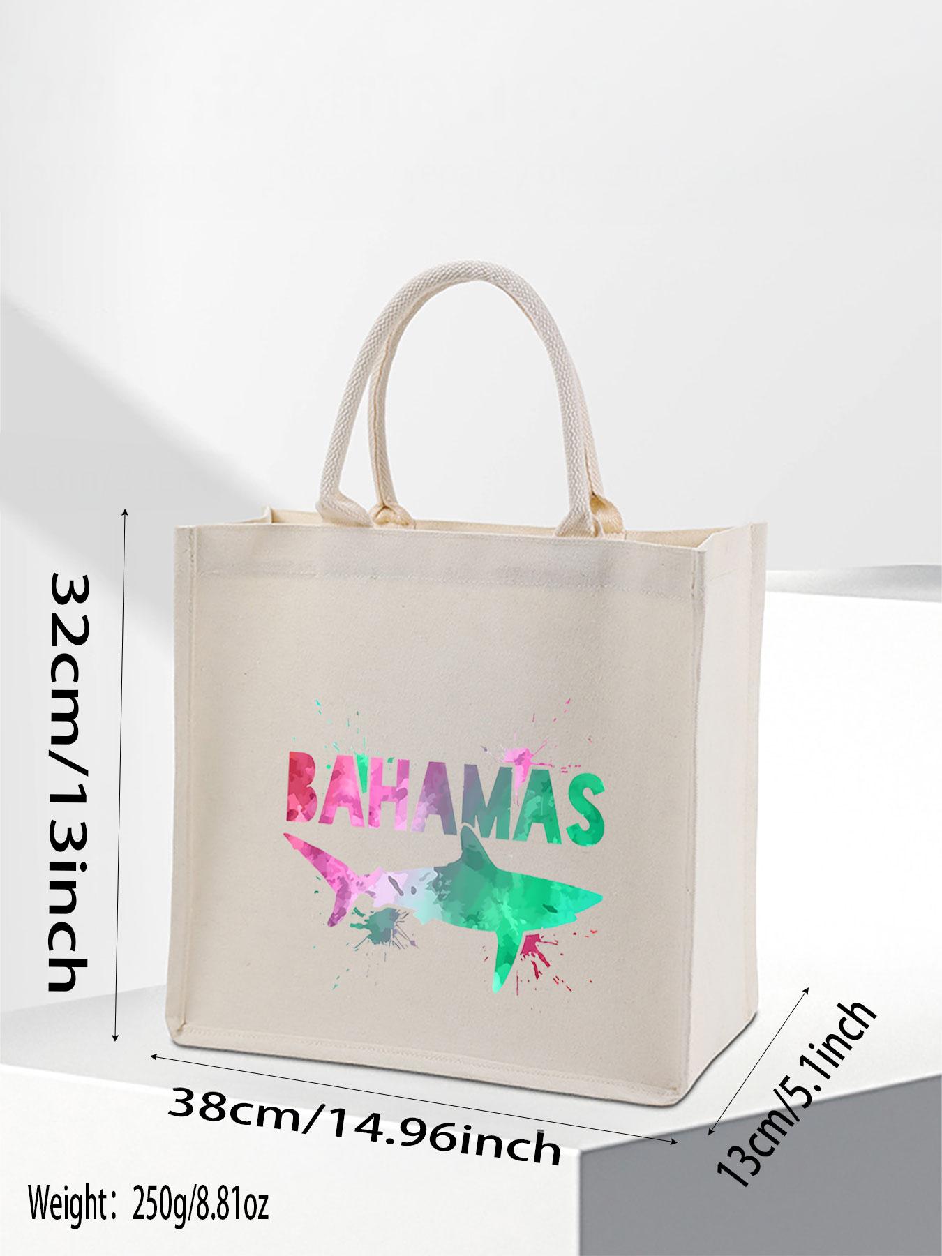 Workout and yoga handbags Bahamas Dolphin Artistic Design Soft Suitable for supermarkets,school trips-handbag and shoulder tote