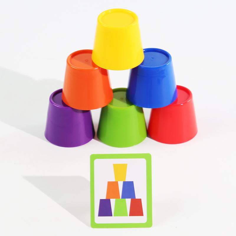 Color Sorting Cups and Memory Discs Game, Shape Sorter, Color Recognition Matching Logic Thinking Training, Fine Motor Skills, Hand Eye Coordination