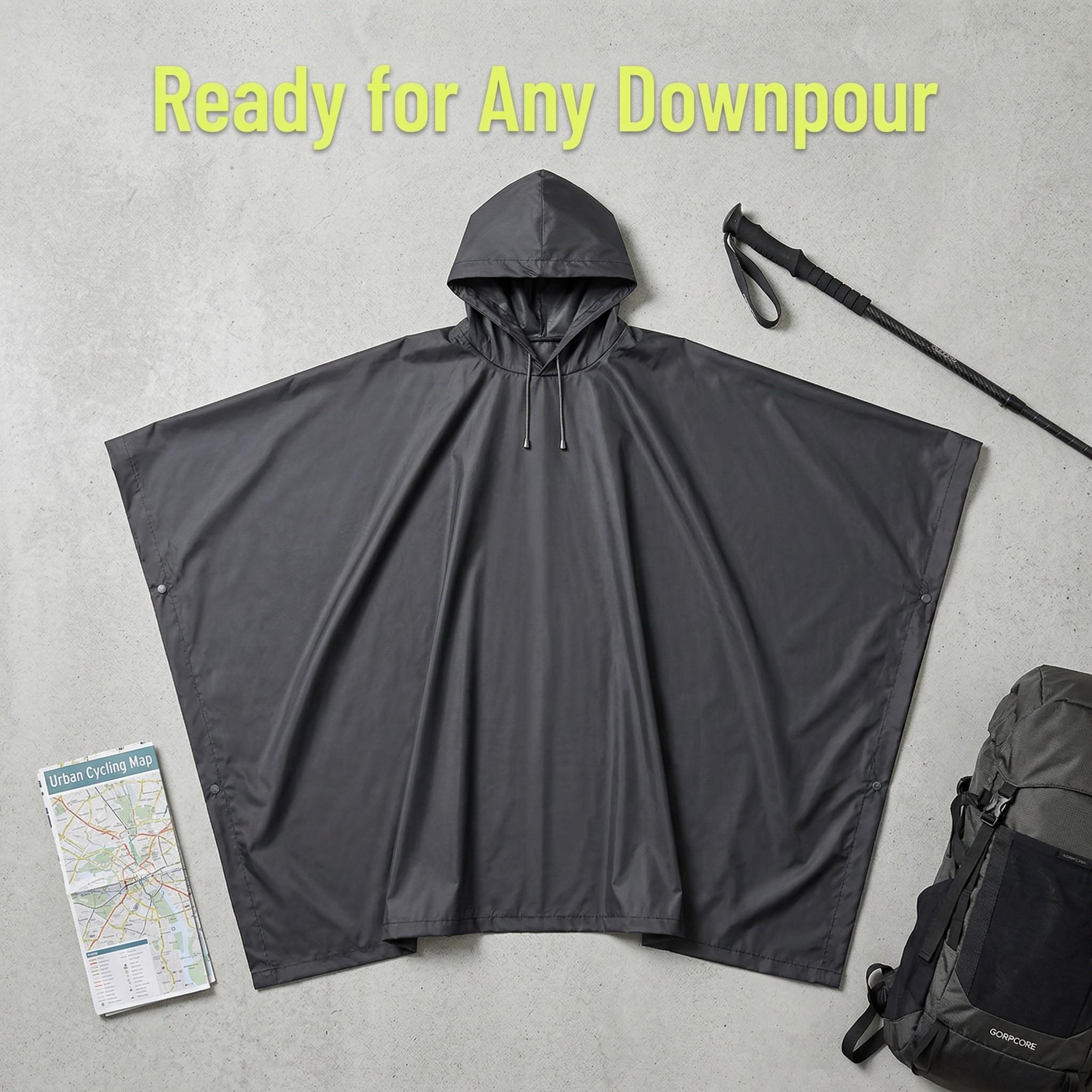 Cycling Cape, Outdoor Hiking Raincoat, Multifunctional Eva Rain Jacket, Unisex, Ideal for Camping and Backpacking