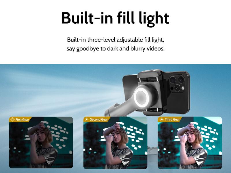 AOCHUAN Gimbal Stabilizer for Smartphone, Automatic Face Tracking Gimbal w/Wireless Charging iPhone Gimbal for iPhone 15 Pro Max/Android Foldable 3-Axis Handheld anti-shaking Phone Gimbal (1 piece) for Live Video Recording -Smart X Pro